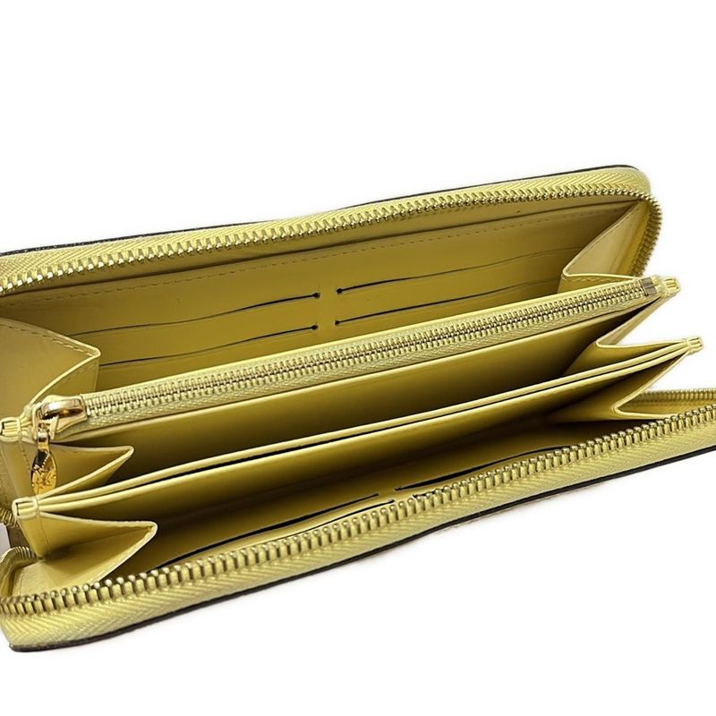 Louis Vuitton Long Wallet Monogram Vernis Zippy Wallet M90142 Citrine Leather