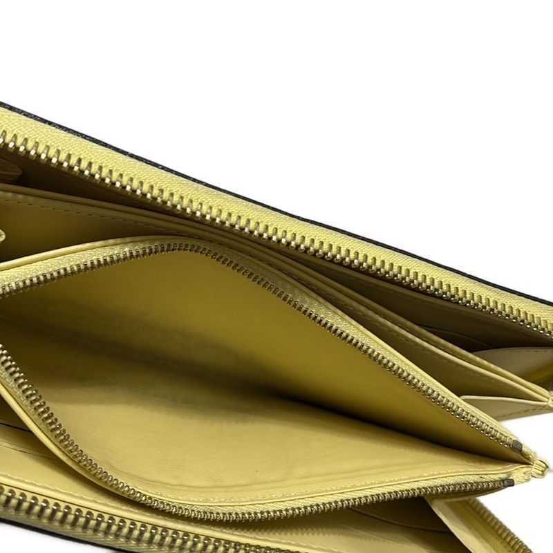 Louis Vuitton Long Wallet Monogram Vernis Zippy Wallet M90142 Citrine Leather