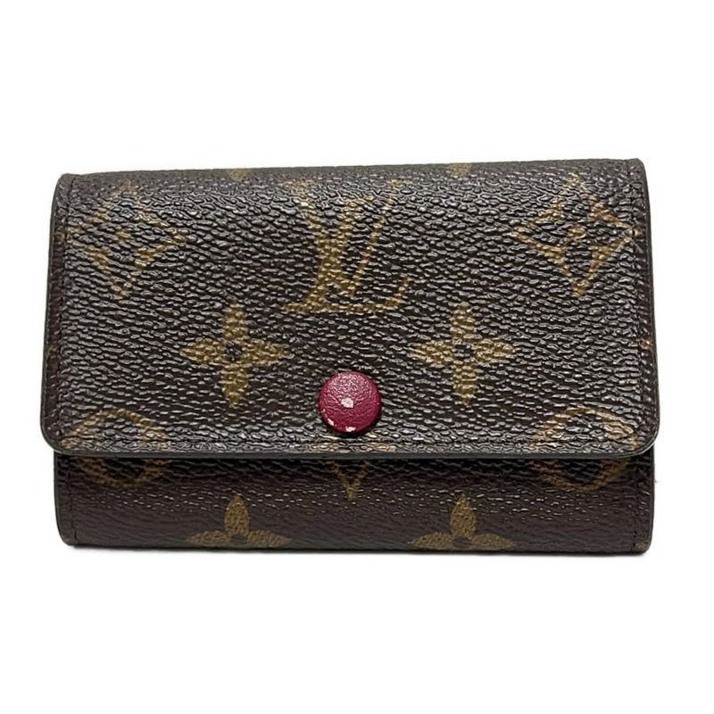 Louis Vuitton Key Case Monogram Multicles 6 M60701 Fuchsia Initial Engraved
