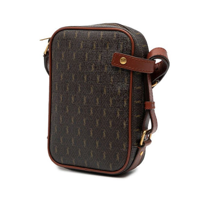 Saint Laurent YSL Monogram Brown PVC Leather Women's