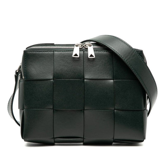 Bottega Veneta Maxi Intrecciato Cassette Crossbody Shoulder Bag Camera Bag Dark