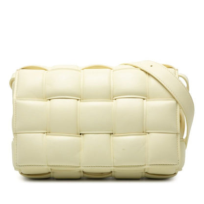 Bottega Veneta Maxi Intrecciato Padette Cassette Yellow Leather Women's Bottega