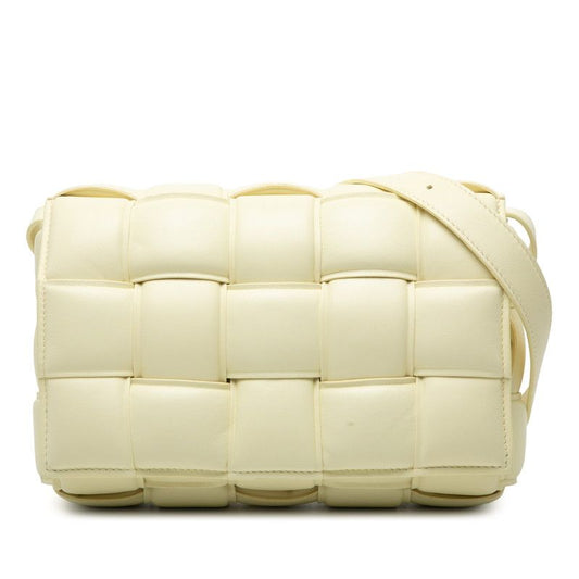 Bottega Veneta Maxi Intrecciato Padette Cassette Yellow Leather Women's Bottega