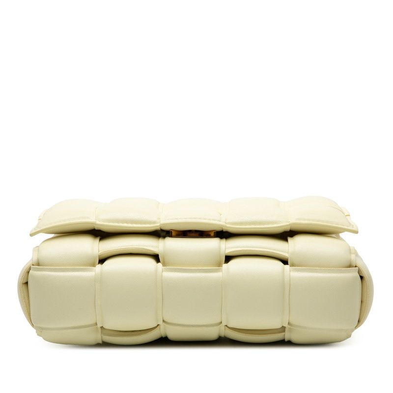 Bottega Veneta Maxi Intrecciato Padette Cassette Yellow Leather Women's Bottega