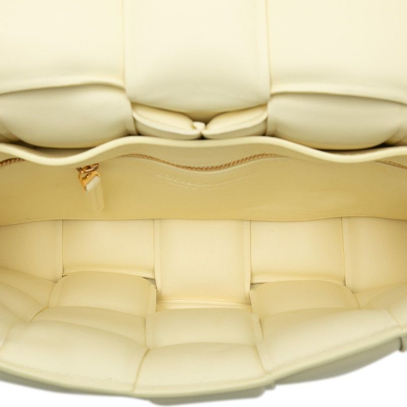 Bottega Veneta Maxi Intrecciato Padette Cassette Yellow Leather Women's Bottega