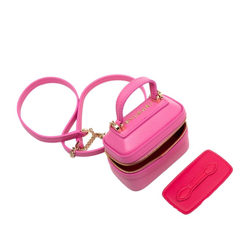 Bvlgari Serpenti Mini Jewelry Box Shoulder Bag Pouch Pink Leather Ladies Bvlgari
