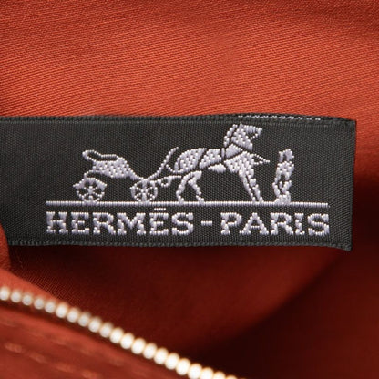 Hermes Acapulco Basas MM Crossbody Shoulder Bag Orange Toile Chevron Leather