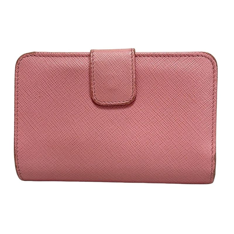 Prada Bifold Wallet - Light Pink L-Shaped Zipper Leather