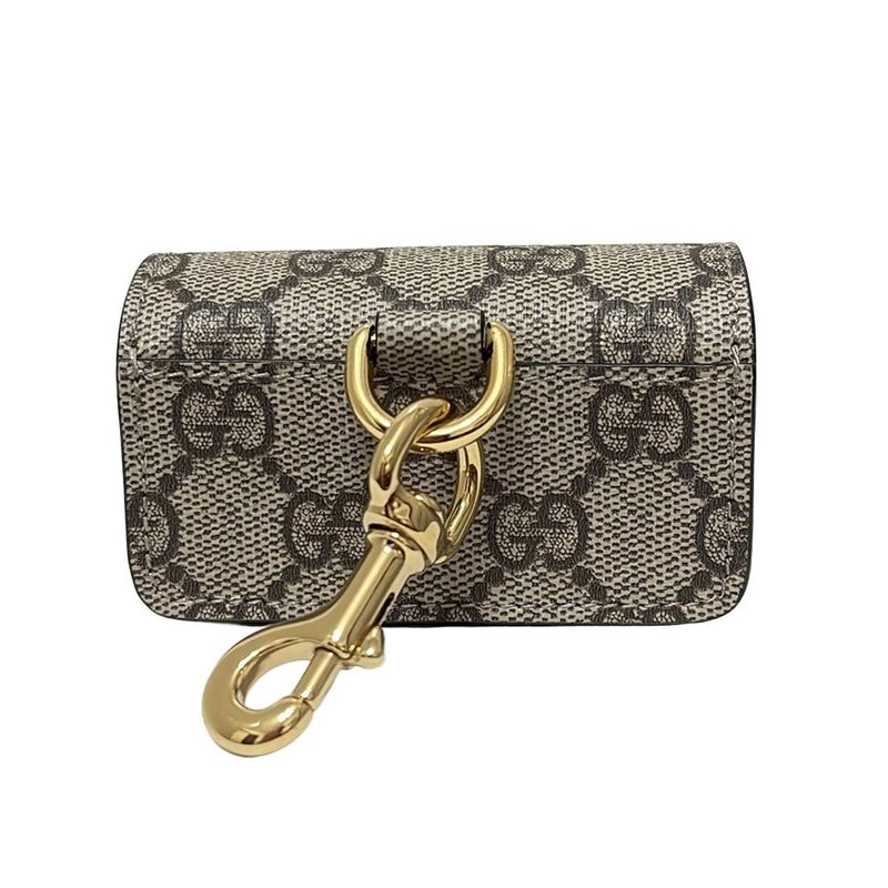 Gucci Accessory Case GG Plus/gg Supreme 692957 Beige X Dark Brown GG Etiquette