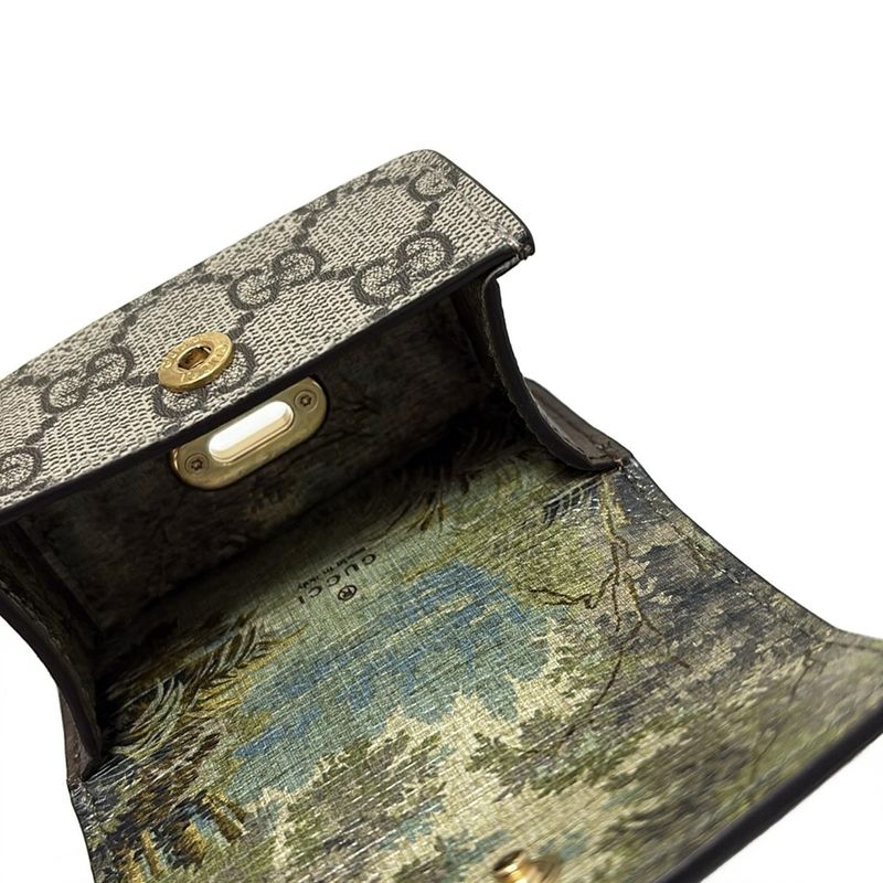 Gucci Accessory Case GG Plus/gg Supreme 692957 Beige X Dark Brown GG Etiquette