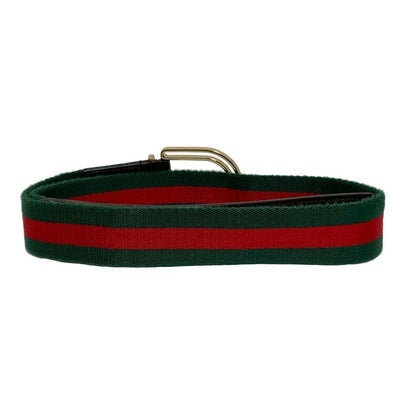 Gucci Belt 90・36 - 156934 Dark Brown X Dark Green X Multi Sherry (Web) Cotton