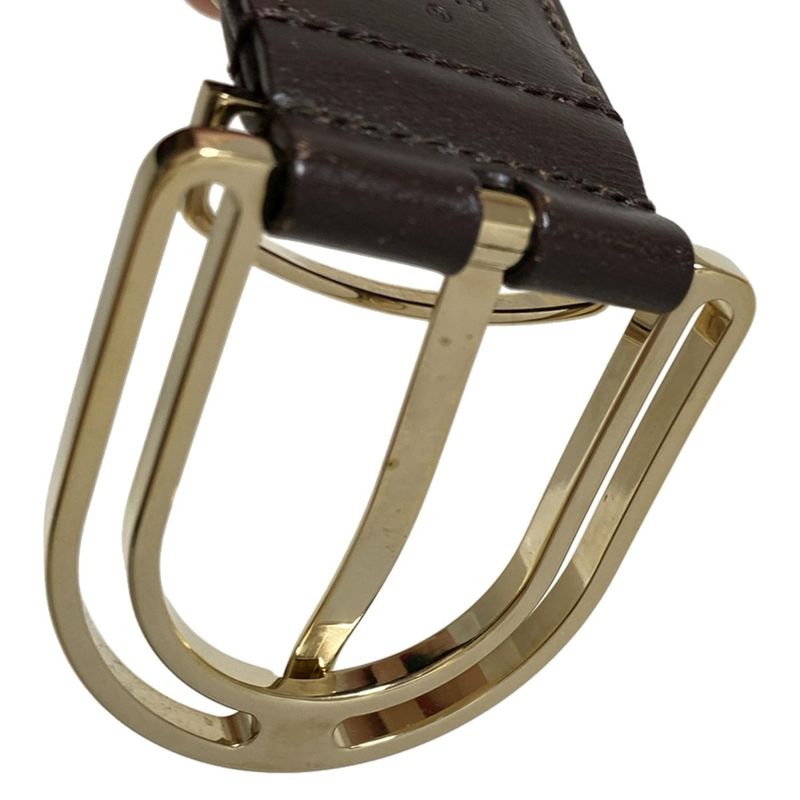 Gucci Belt 90・36 - 156934 Dark Brown X Dark Green X Multi Sherry (Web) Cotton