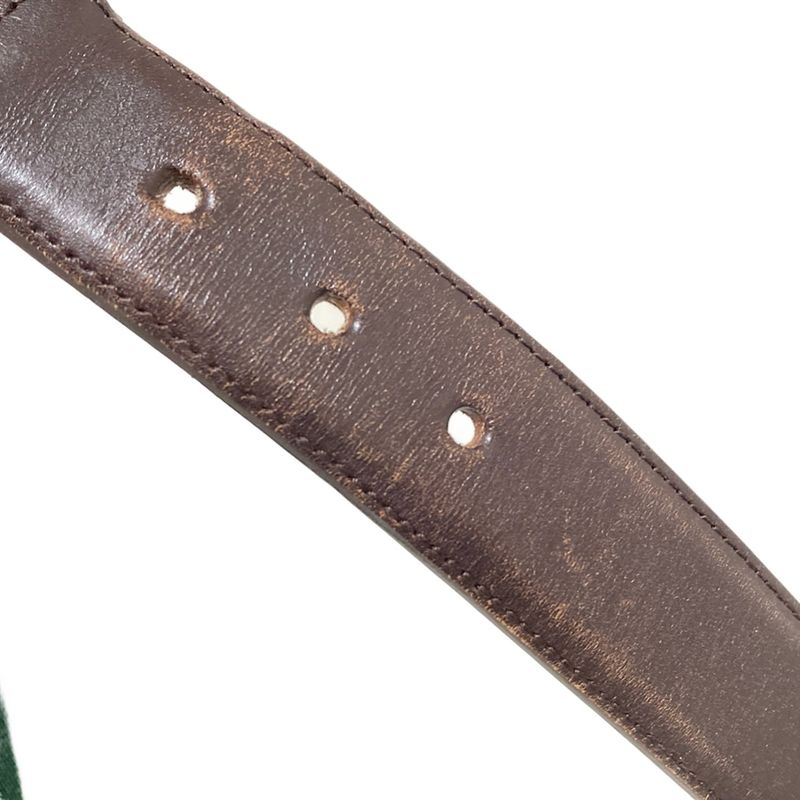 Gucci Belt 90・36 - 156934 Dark Brown X Dark Green X Multi Sherry (Web) Cotton