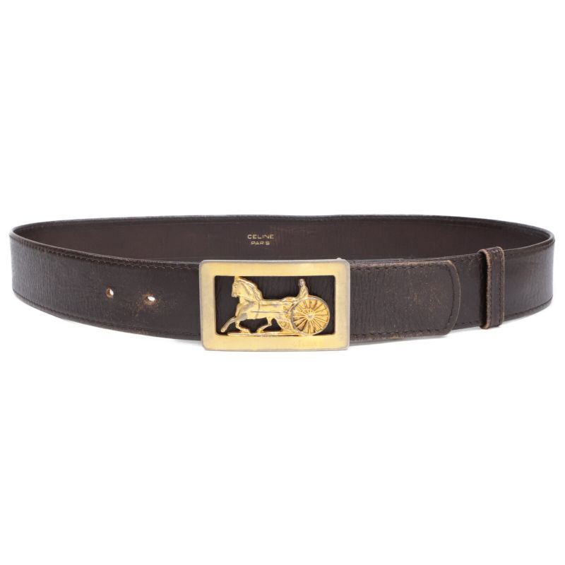 Celine Carriage Gold Buckle Leather 90 36