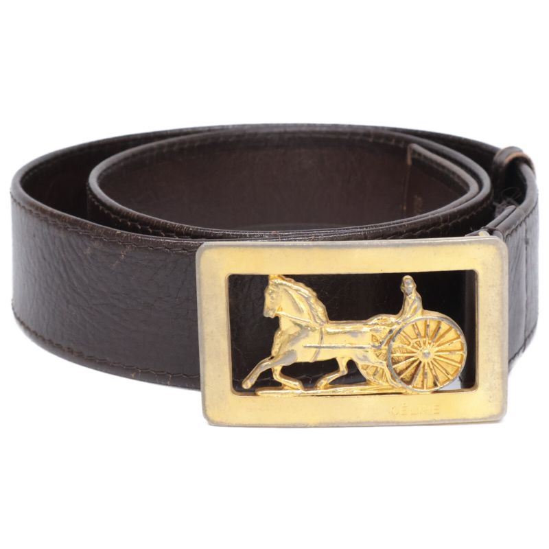Celine Carriage Gold Buckle Leather 90 36