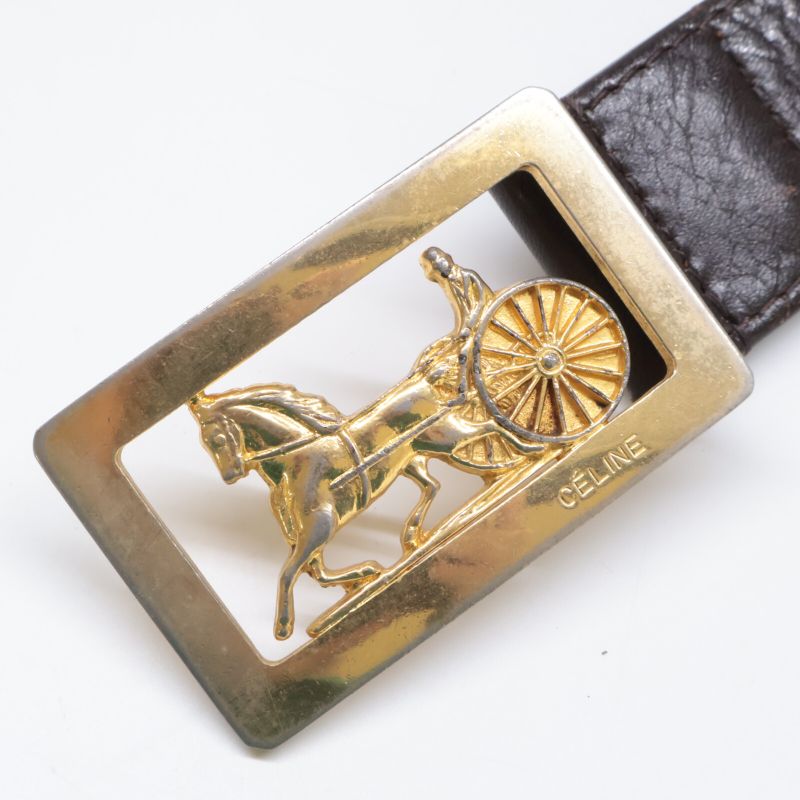 Celine Carriage Gold Buckle Leather 90 36