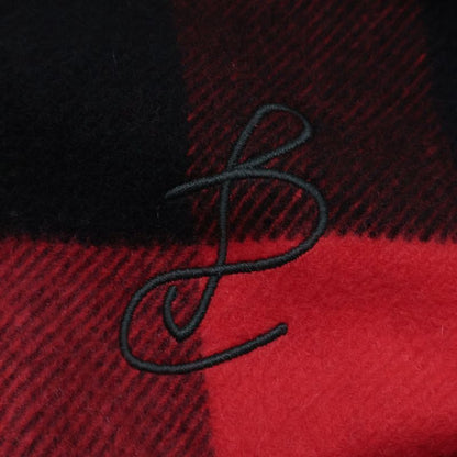 Balenciaga [buy It Now Domestic 508027 Logo Embroidery Block Check Cashmere