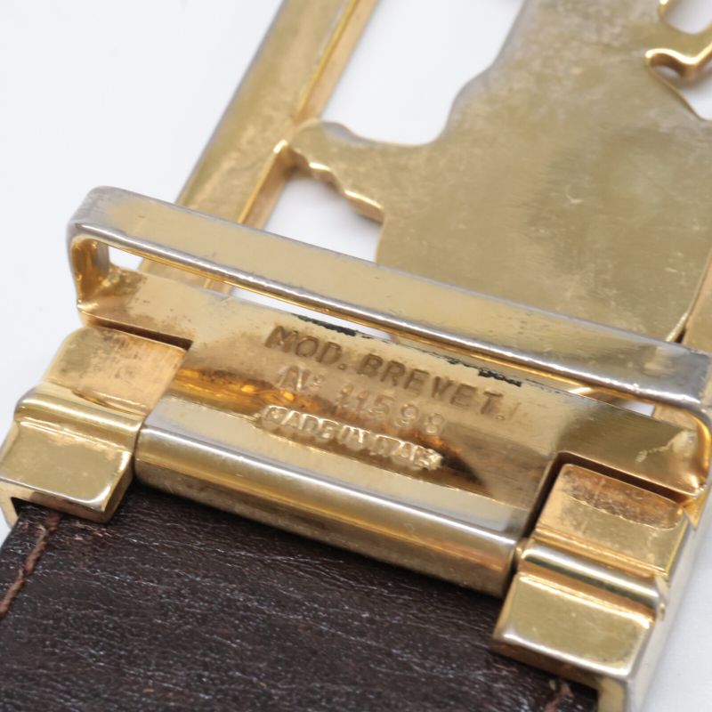 Celine 11598 Carriage Buckle Reversible Leather