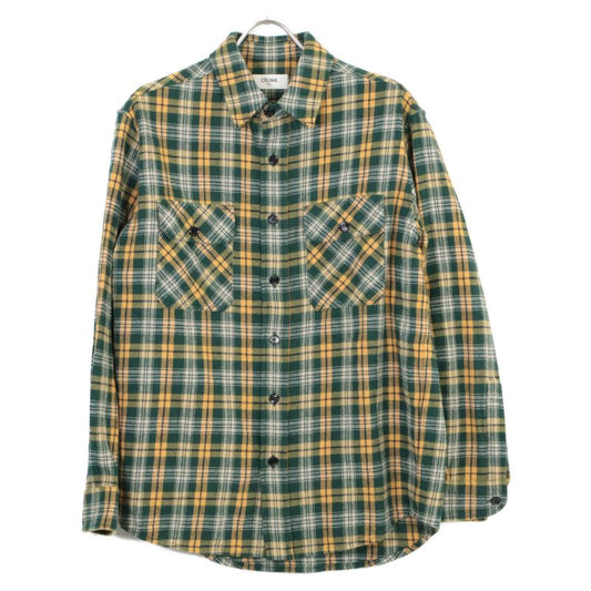 Celine Green Check Pattern Lumberjack Loose Shirt 36