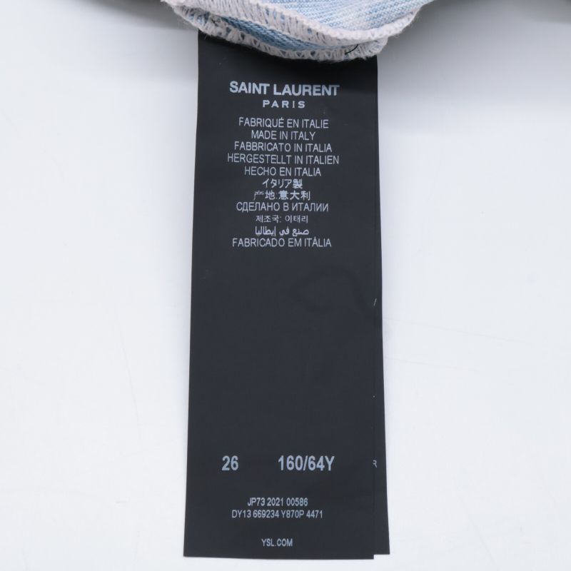 Saint Laurent Paris 669234 21 Year Light Blue Button Fly Denim Pants 26