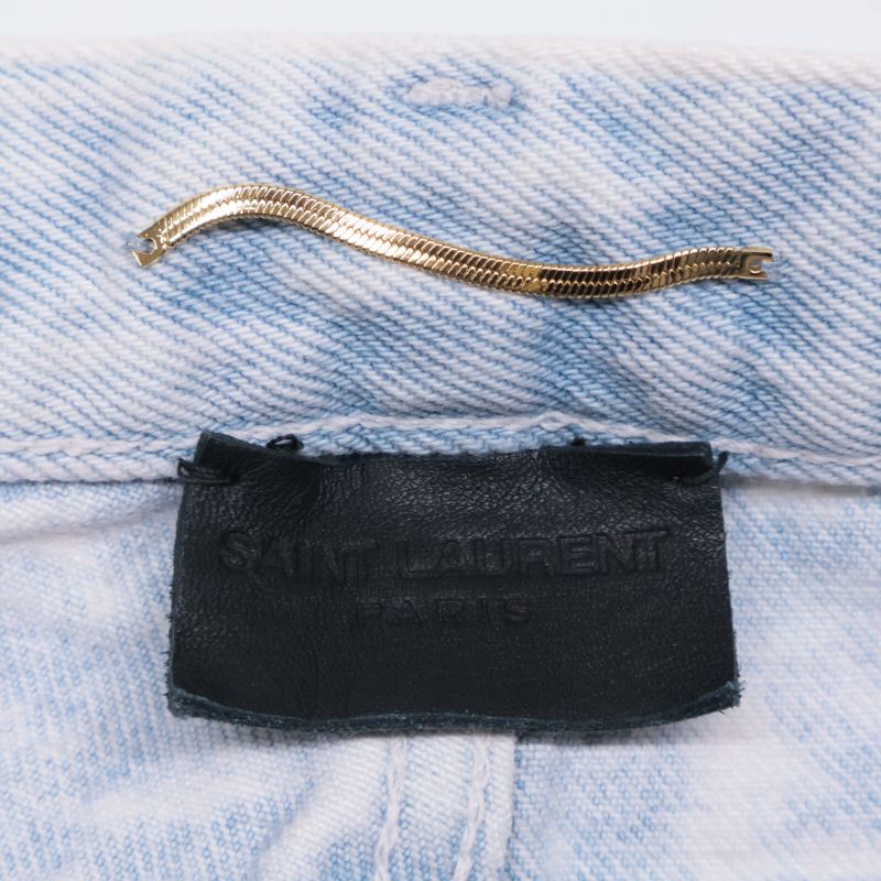 Saint Laurent Paris 669234 21 Year Light Blue Button Fly Denim Pants 26
