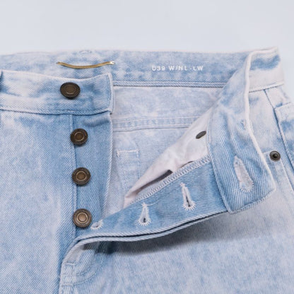 Saint Laurent Paris 669234 21 Year Light Blue Button Fly Denim Pants 26