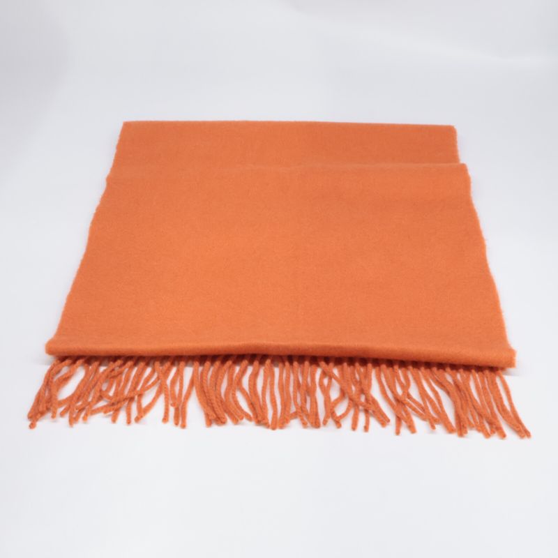 Hermes Logo Embroidery Cashmere Fringe