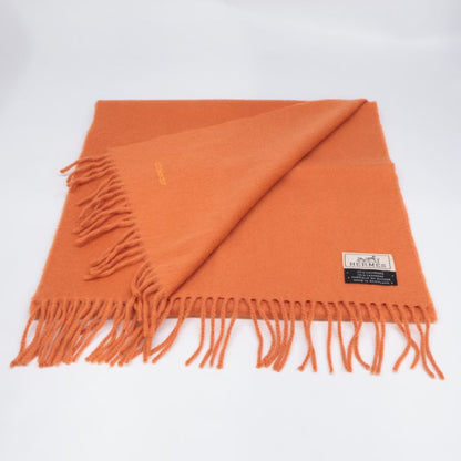Hermes Logo Embroidery Cashmere Fringe
