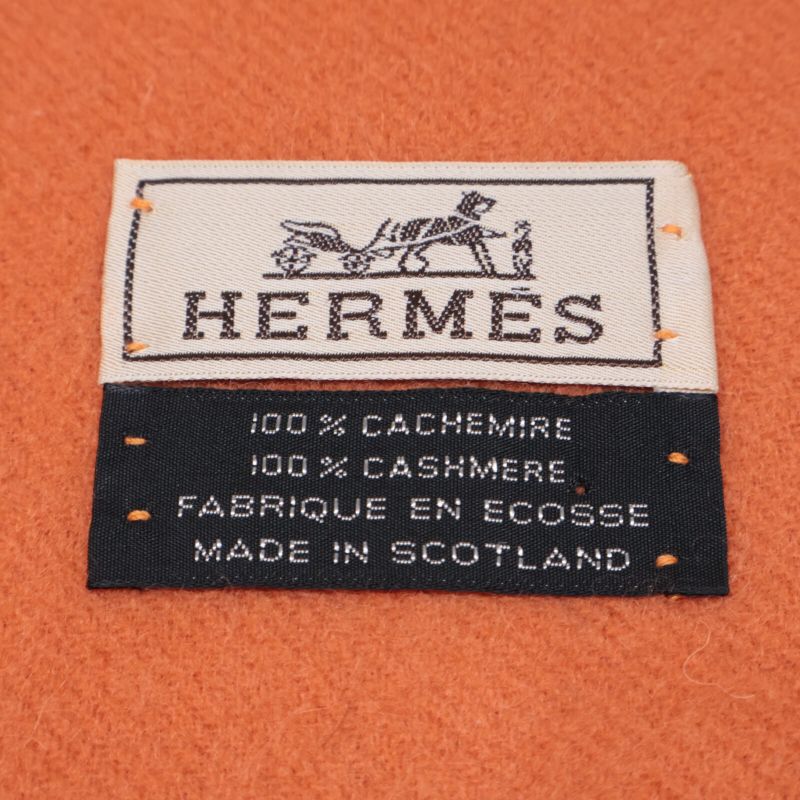 Hermes Logo Embroidery Cashmere Fringe