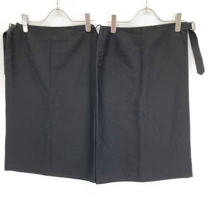 Hermes Margiela Period Black Cotton Belted Skirt Roll 42