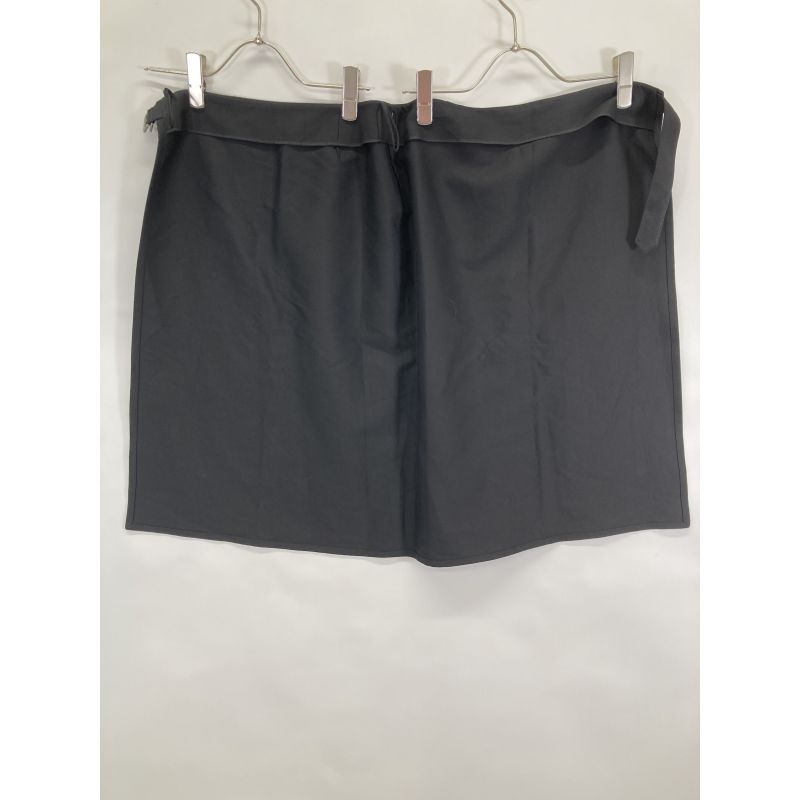 Hermes Margiela Period Black Cotton Belted Skirt Roll 42