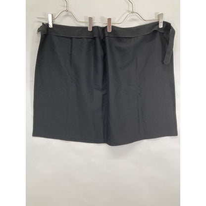 Hermes Margiela Period Black Cotton Belted Skirt Roll 42