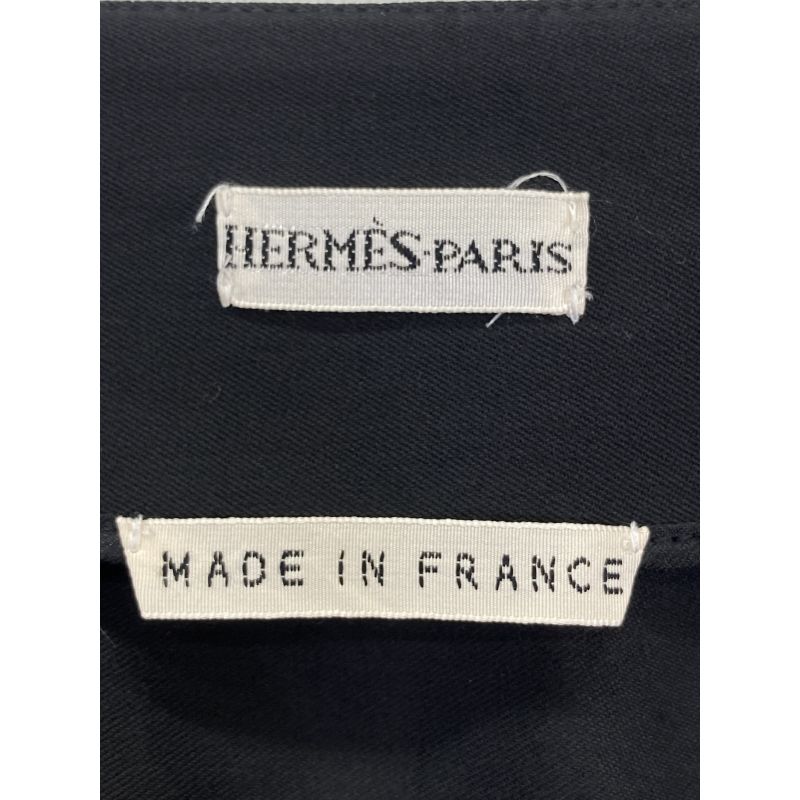 Hermes Margiela Period Black Cotton Belted Skirt Roll 42