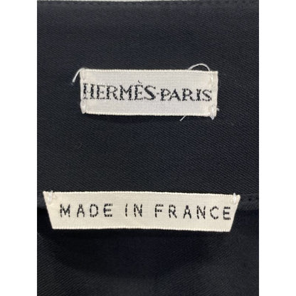 Hermes Margiela Period Black Cotton Belted Skirt Roll 42