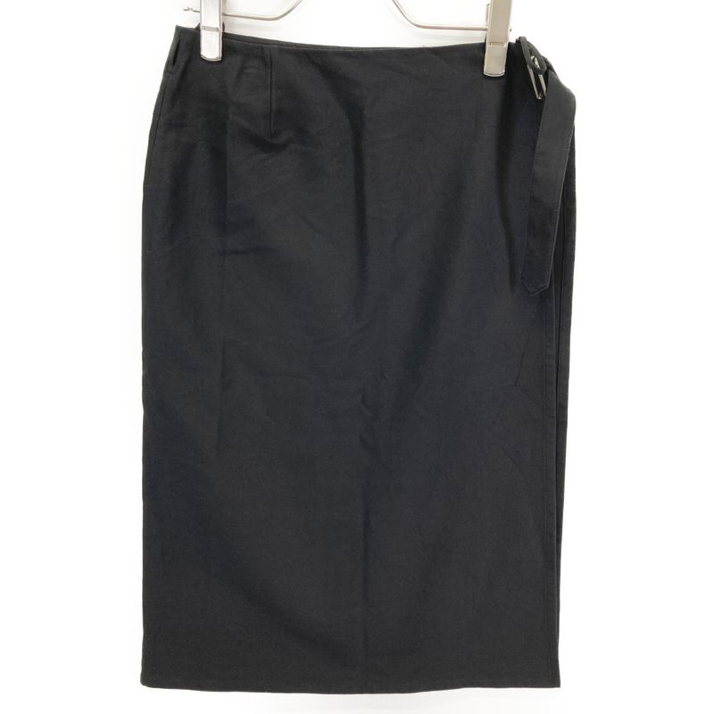 Hermes Margiela Period Black Cotton Belted Skirt Roll 42