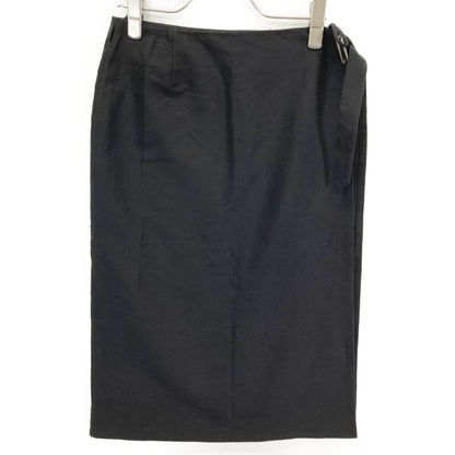 Hermes Margiela Period Black Cotton Belted Skirt Roll 42