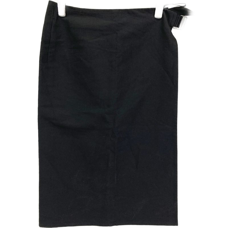 Hermes Margiela Period Black Cotton Belted Skirt Roll 42