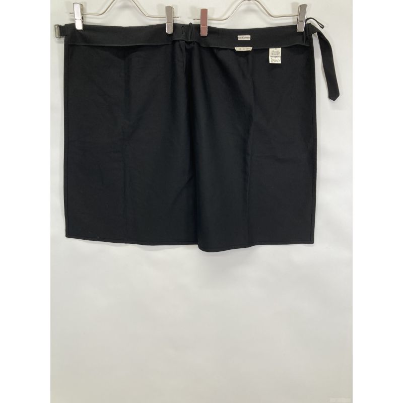 Hermes Margiela Period Black Cotton Belted Skirt Roll 42