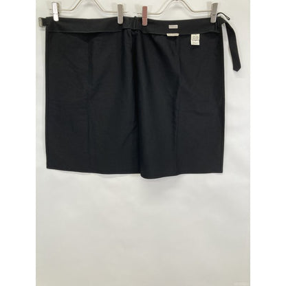Hermes Margiela Period Black Cotton Belted Skirt Roll 42