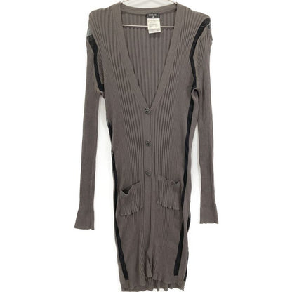 Chanel P40753k03011 Brown Silk Cotton Cashmere Blend Cardigan 38