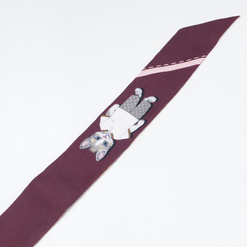 Gucci [domestic 848291 3g001 6172 Yuko Higuchi Silk Neck Bow 5 2x120cm (47.24in)