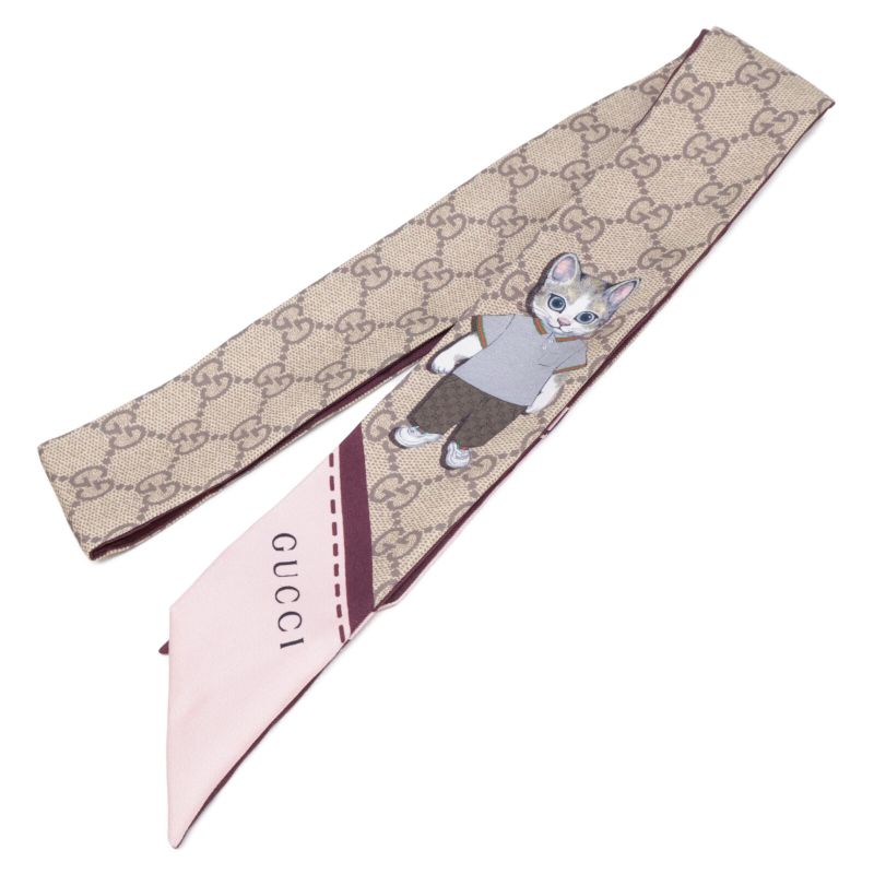 Gucci [domestic 848291 3g001 6172 Yuko Higuchi Silk Neck Bow 5 2x120cm (47.24in)