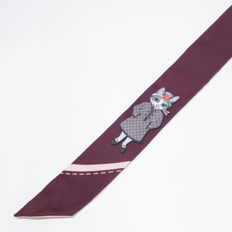 Gucci [domestic 848291 3g001 6172 Yuko Higuchi Silk Neck Bow 5 2x120cm (47.24in)