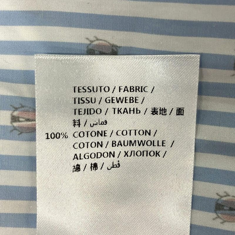 Gucci Long Sleeve Shirt Blouse Size 38 S Women's - 525708 Light Blue X White X