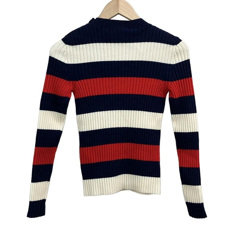 Gucci Long Sleeve Sweater Size XS Women's - 772969 Navy X White X Red High Neck