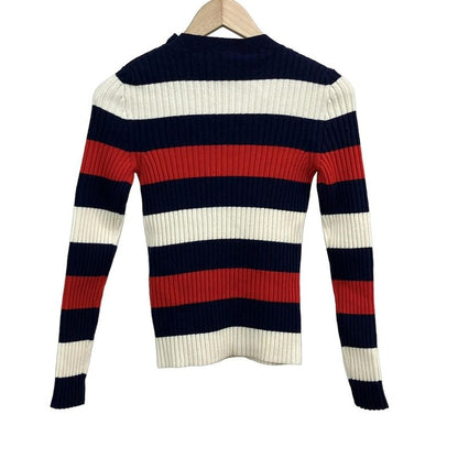 Gucci Long Sleeve Sweater Size XS Women's - 772969 Navy X White X Red High Neck