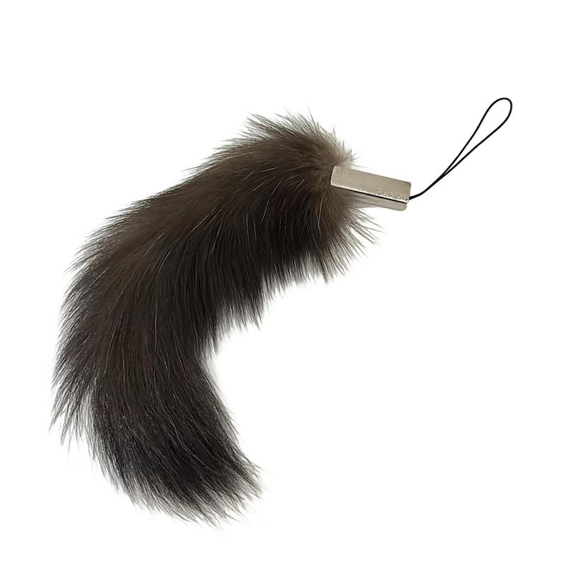 Fendi Mobile Strap - Dark Brown X Silver X Black Fur
