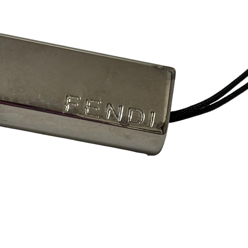 Fendi Mobile Strap - Dark Brown X Silver X Black Fur