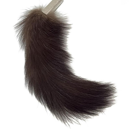 Fendi Mobile Strap - Dark Brown X Silver X Black Fur