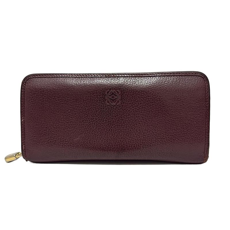 Loewe Long Wallet - Dark Brown Round Zipper Leather